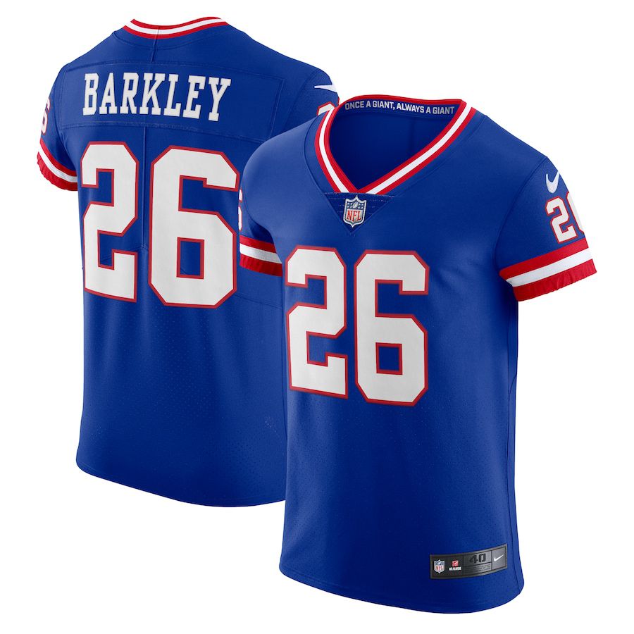 Men New York Giants #26 Saquon Barkley Nike Royal Classic Vapor Elite Player NFL Jersey